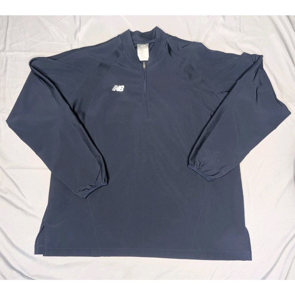 New Balance Running Jacket Windbreaker Jacket Blue Mens Large 1/4 Zip Jacket